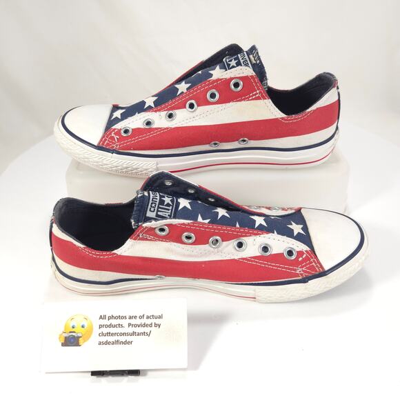 Converse All Star Stars and Stripes Sneaker Shoe Mens Size 5 637771C Red White - Picture 4 of 9